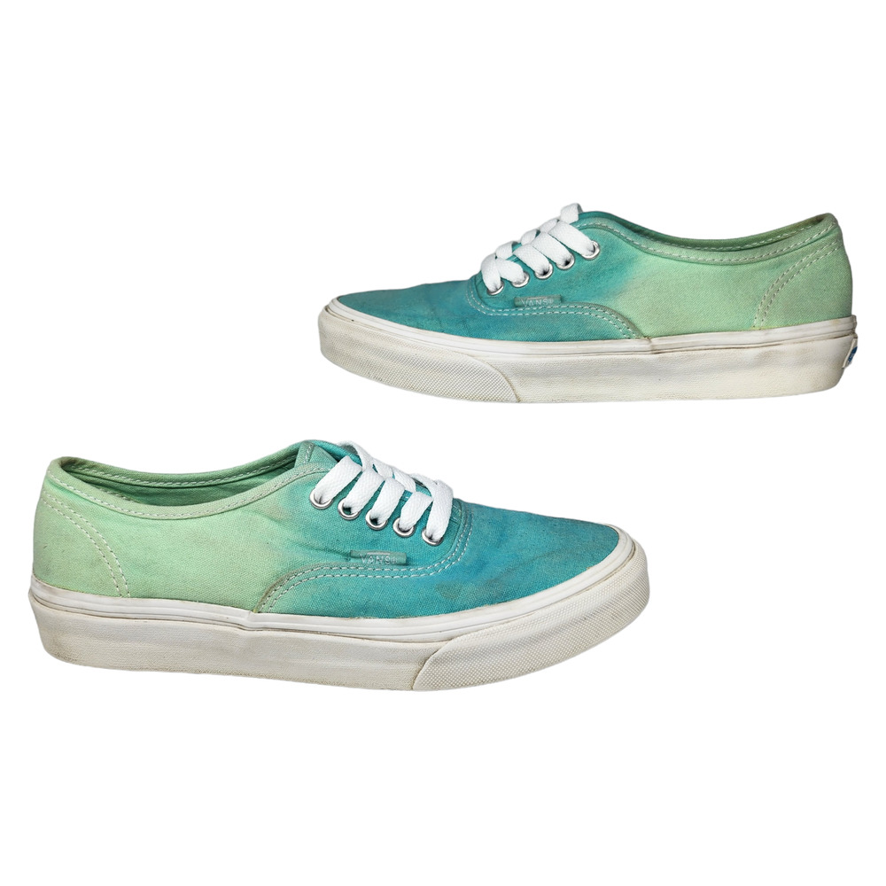 Vans Shoes Womens 6 Blue Teal Green Ombre Low Tops Skate Skateboard Sneakers
